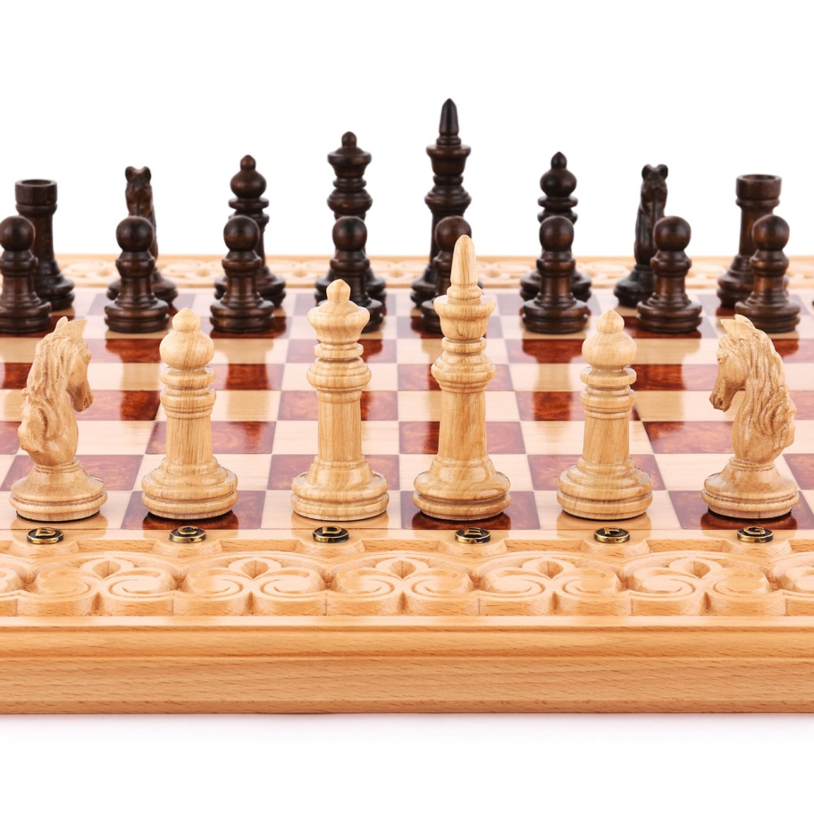 Шахматы + нарды резные "Гелиодор" большие, 60 купить в Ростове-на-Дону