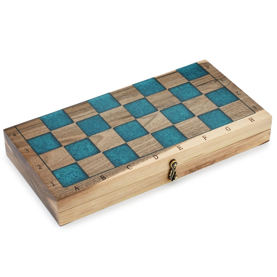 Шахматы + нарды резные "Лазурит" 40 купить в Ростове-на-Дону