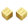 Кости игральные "Премиум" металл, золотой, 15 мм (2 шт.)