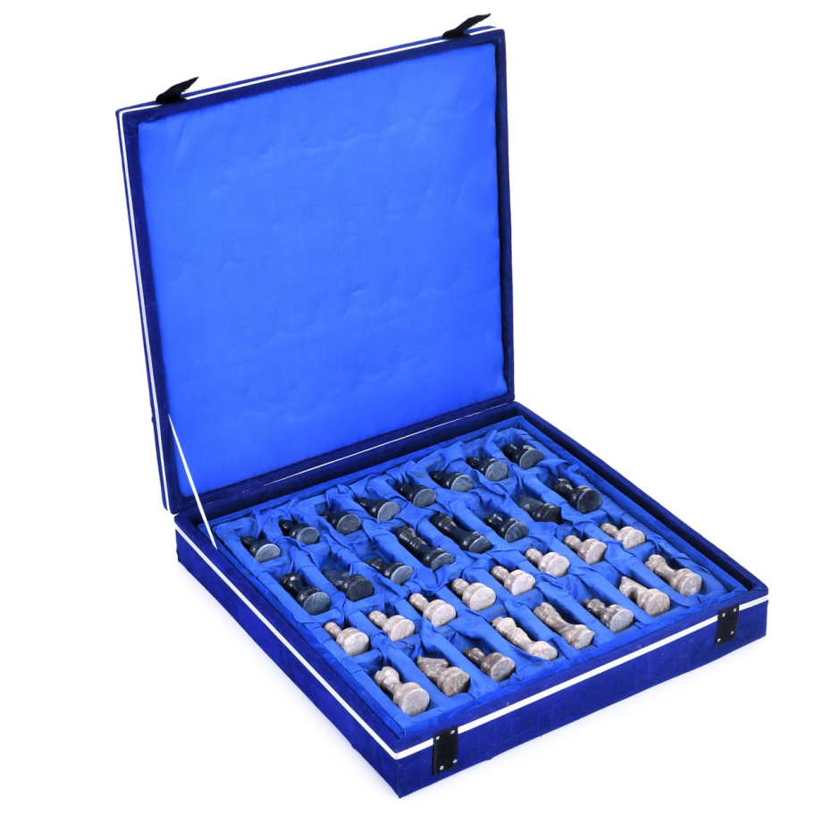 Шахматы из камня "Карфаген" серый и черный мрамор 40 купить в Ростове-на-Дону