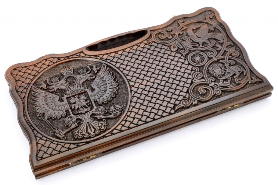 Нарды резные  "Герб России 3"  большие 60, Harutyunyan