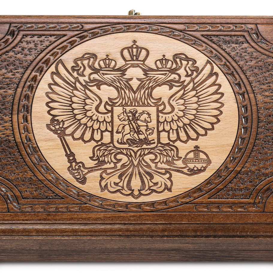 Нарды резные Рэкто "Герб России" малые 40, Harutyunyan купить в Ростове-на-Дону