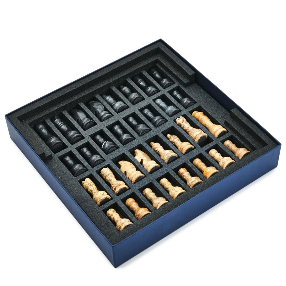 Шахматы каменные "Карфаген" мрамор и ракушечник 40 купить в Ростове-на-Дону