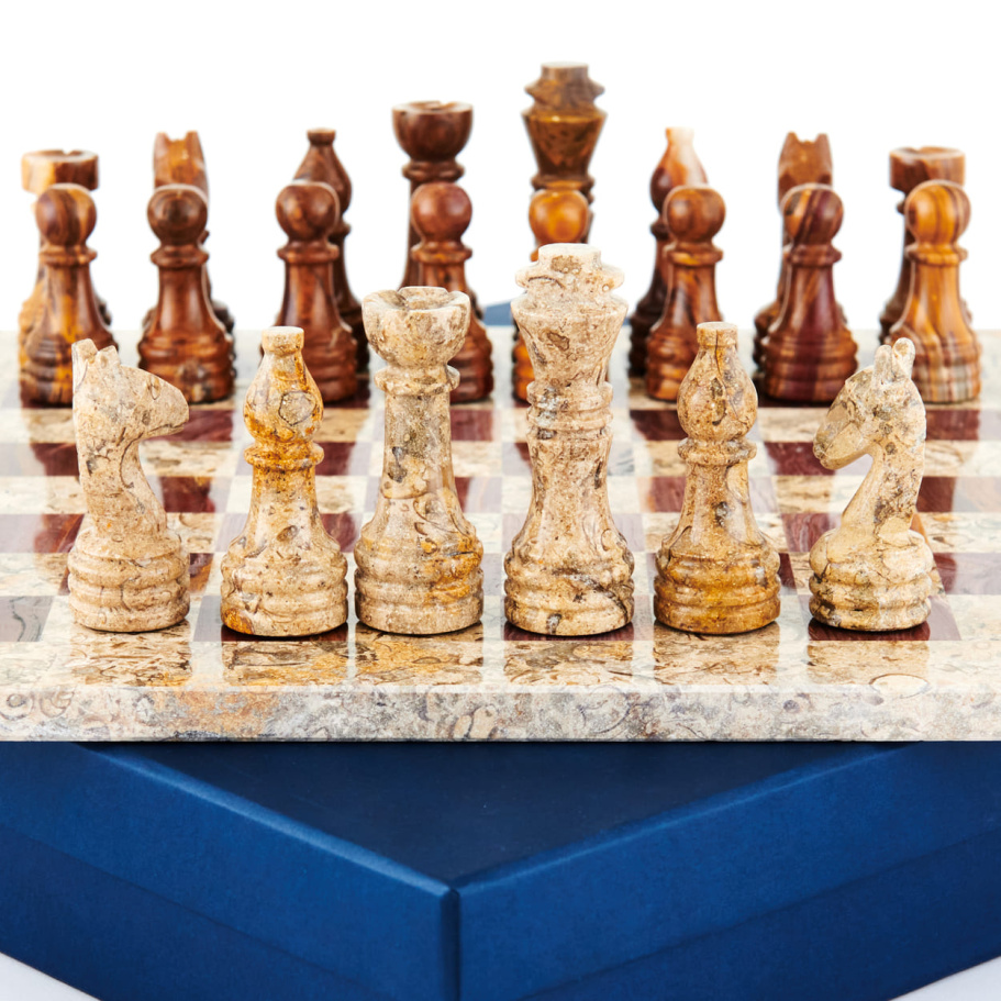 Шахматы из камня "Карфаген" яшма и ракушечник 30 купить в Ростове-на-Дону Шахматы из камня "Карфаген" яшма и ракушечник 30 купить в Ростове-на-Дону