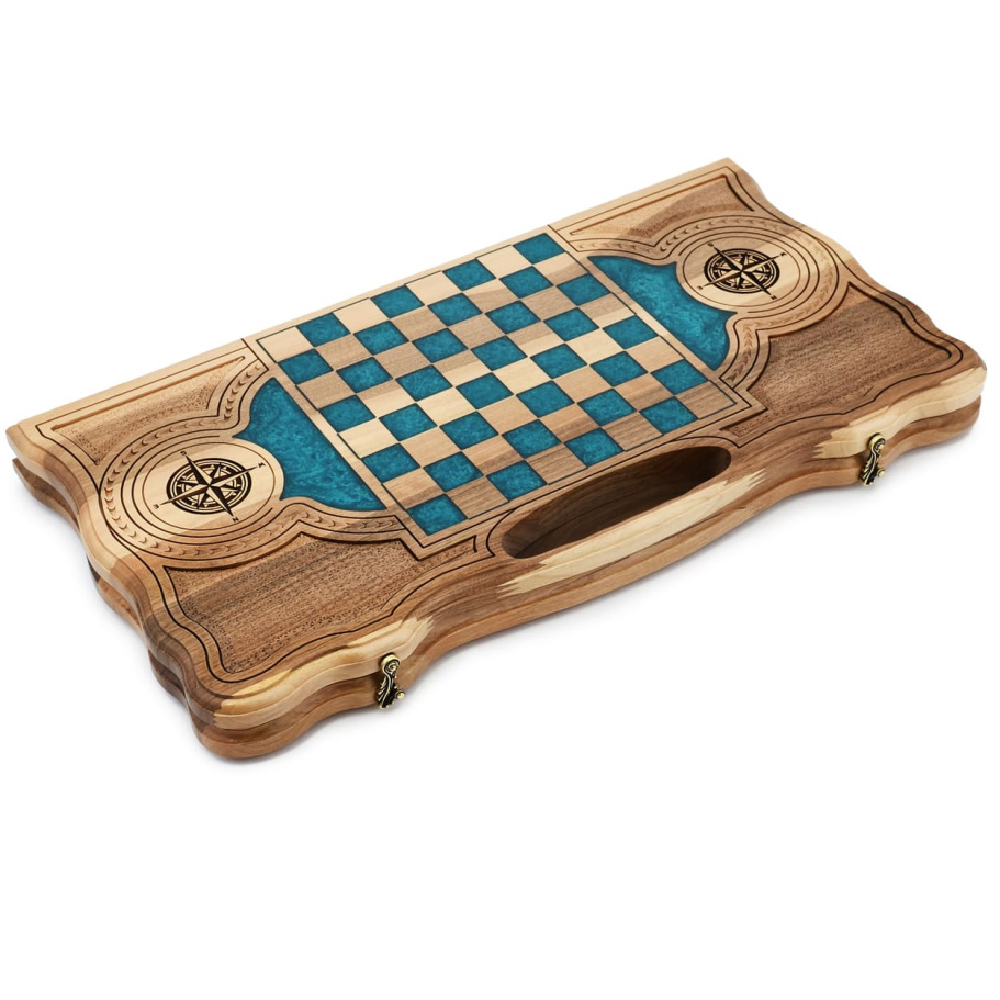 Нарды резные "Посейдон" большие, 60 купить в Ростове-на-Дону