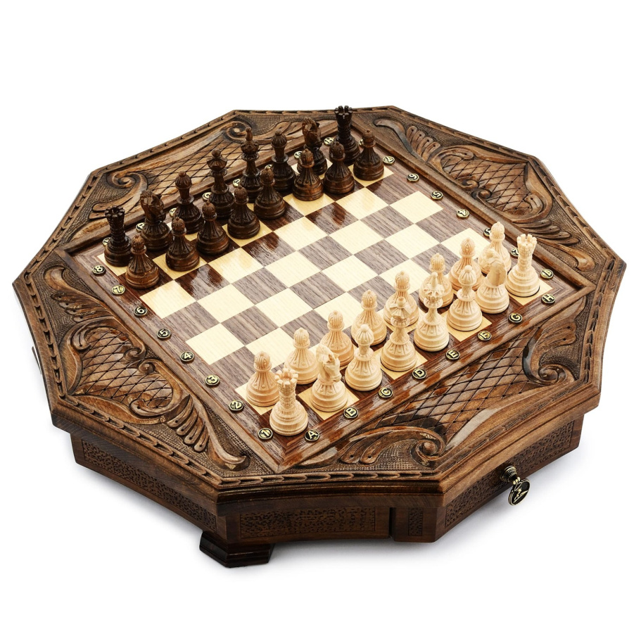 Шахматы резные в ларце "Эндшпиль" 50, Harutyunyan Шахматы резные в ларце "Эндшпиль" 50, Harutyunyan