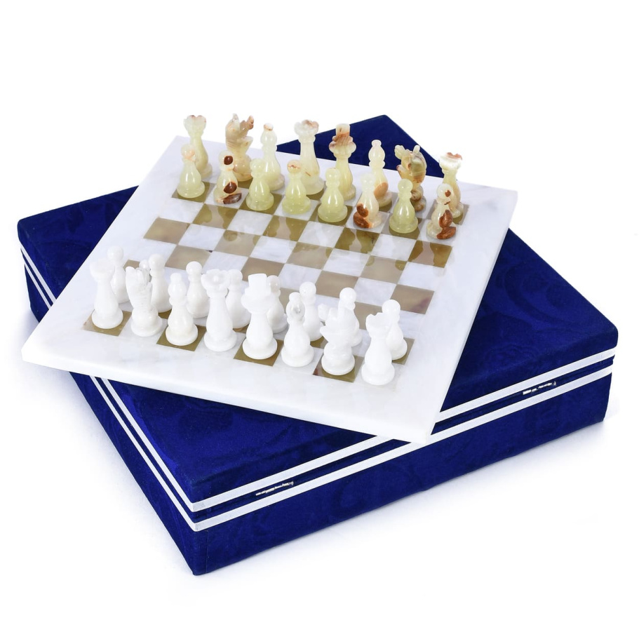 Шахматы каменные "Триада" мрамор и оникс 25