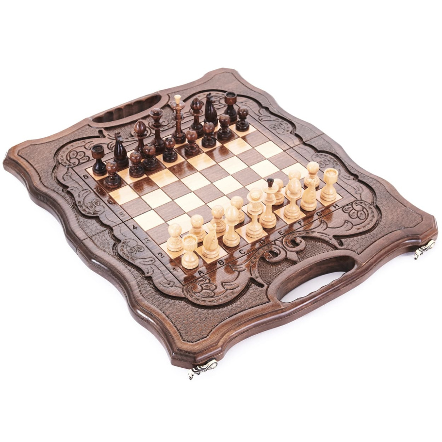 Шахматы + нарды резные "Узор" 40, Harutyunyan Шахматы + нарды резные "Узор" 40, Harutyunyan