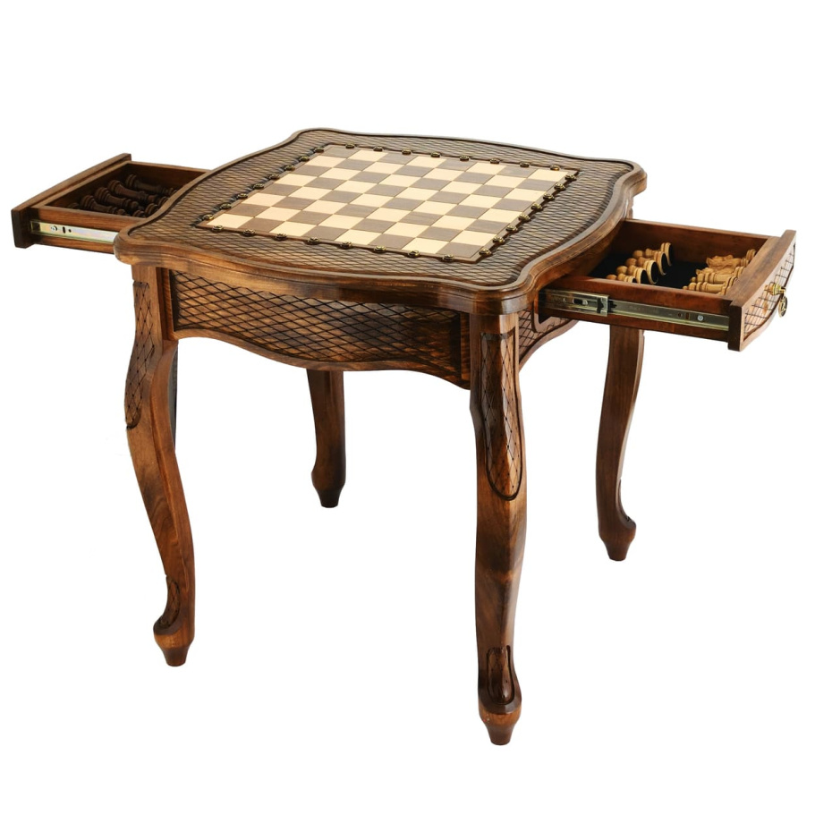 Стол ломберный Шахматы резные "Гиперион" 60 купить в Ростове-на-Дону