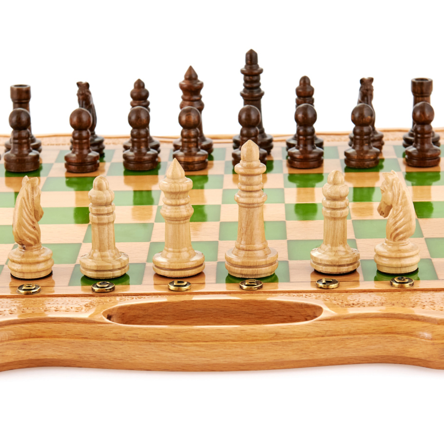 Шахматы резные "Изумруд" 40 купить в Ростове-на-Дону