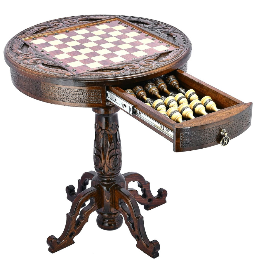 Стол ломберный Шахматы резные "Эксцельсиор" 60, Harutyunyan купить в Ростове-на-Дону