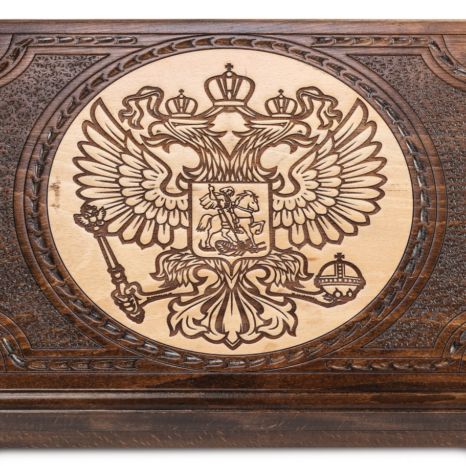 Нарды резные Рэкто "Герб России" средние 50, Harutyunyan купить в Ростове-на-Дону