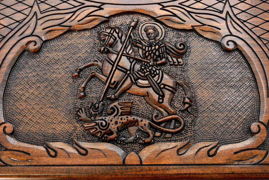 Нарды резные "Георгий Победоносец "  большие 60, Harutyunyan купить в Ростове-на-Дону