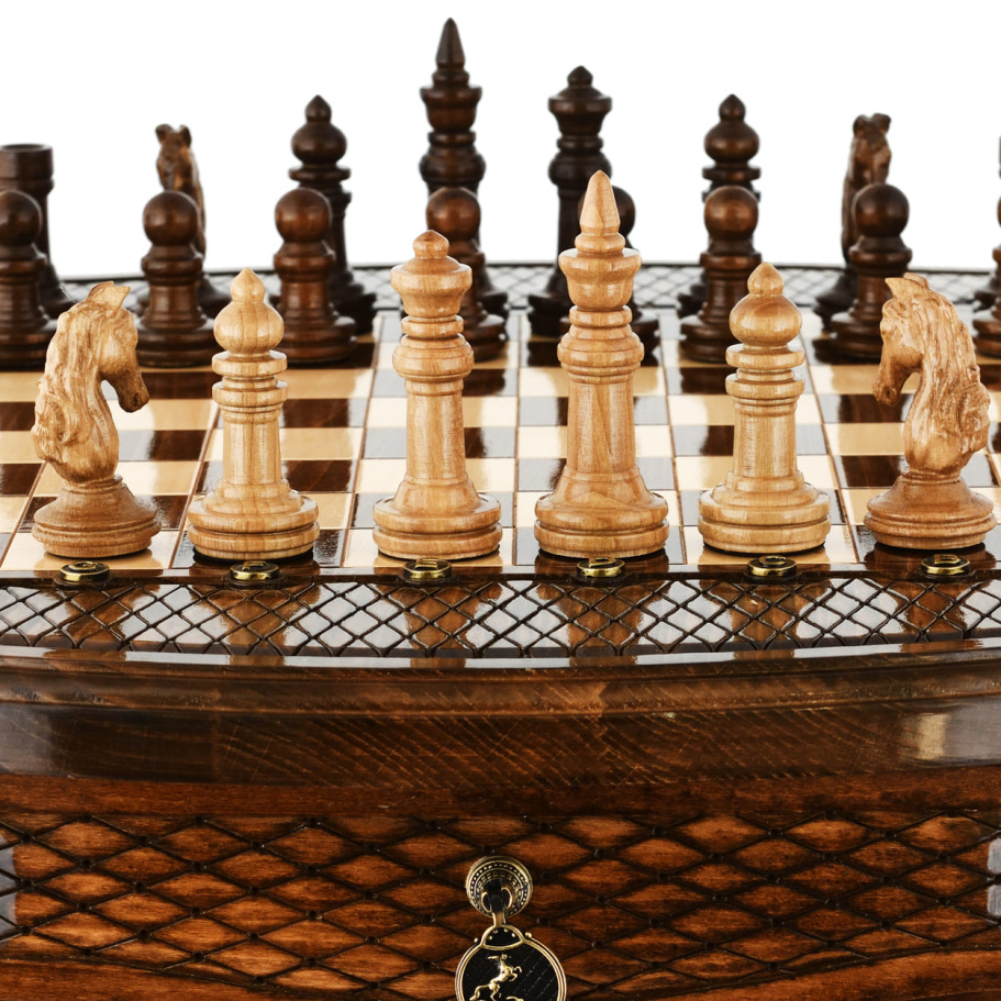 Стол ломберный Шахматы резные "Гиперион" 60 купить в Ростове-на-Дону