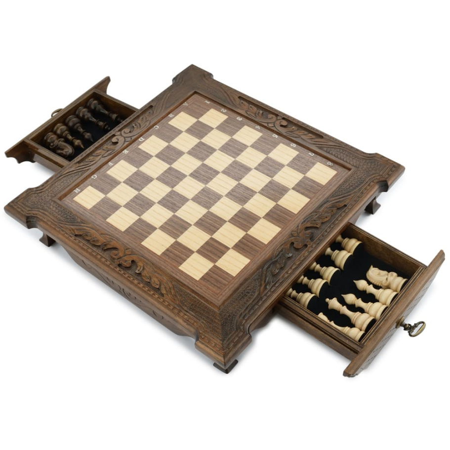 Шахматы резные в ларце с ящиками "Simba" 40, Harutyunyan купить в Ростове-на-Дону