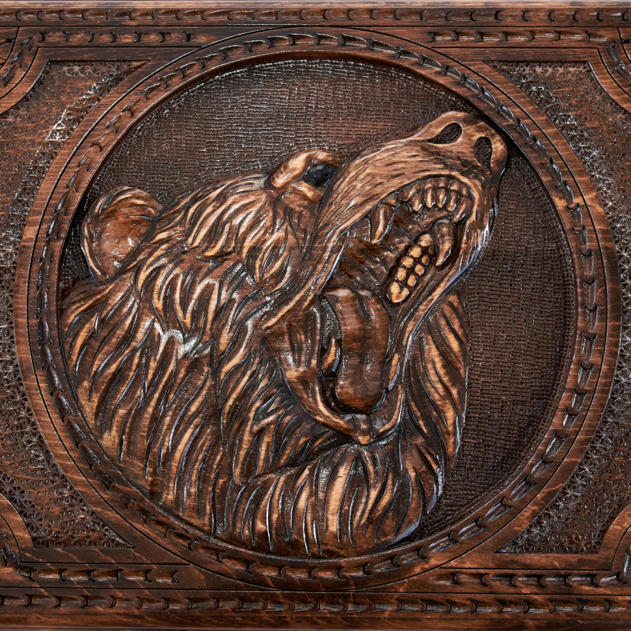 Нарды резные "Ярый медведь" большие 60, Harutyunyan купить в Ростове-на-Дону