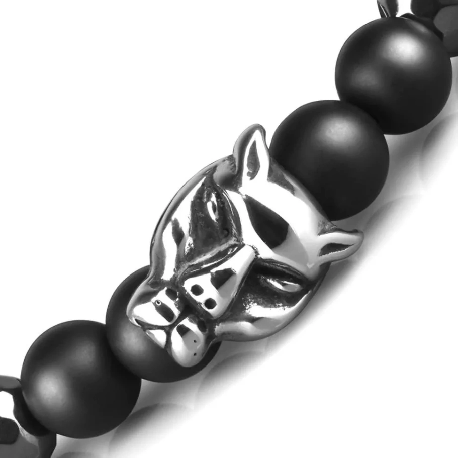 Браслет Пантера камень агат и гематит, 1 * 18 см купить в Ростова-на-Дону Браслет Пантера камень агат и гематит, 1 * 18 см купить в Ростова-на-Дону