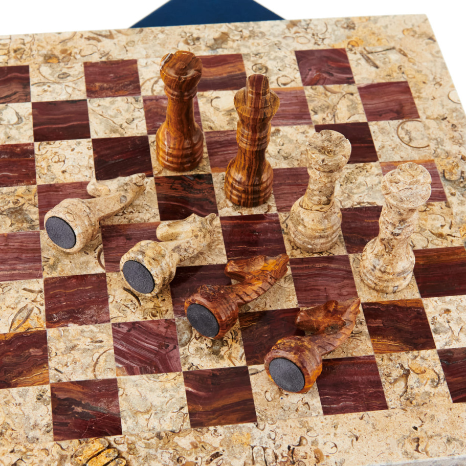 Шахматы из камня "Карфаген" яшма и ракушечник 30 купить в Ростове-на-Дону Шахматы из камня "Карфаген" яшма и ракушечник 30 купить в Ростове-на-Дону