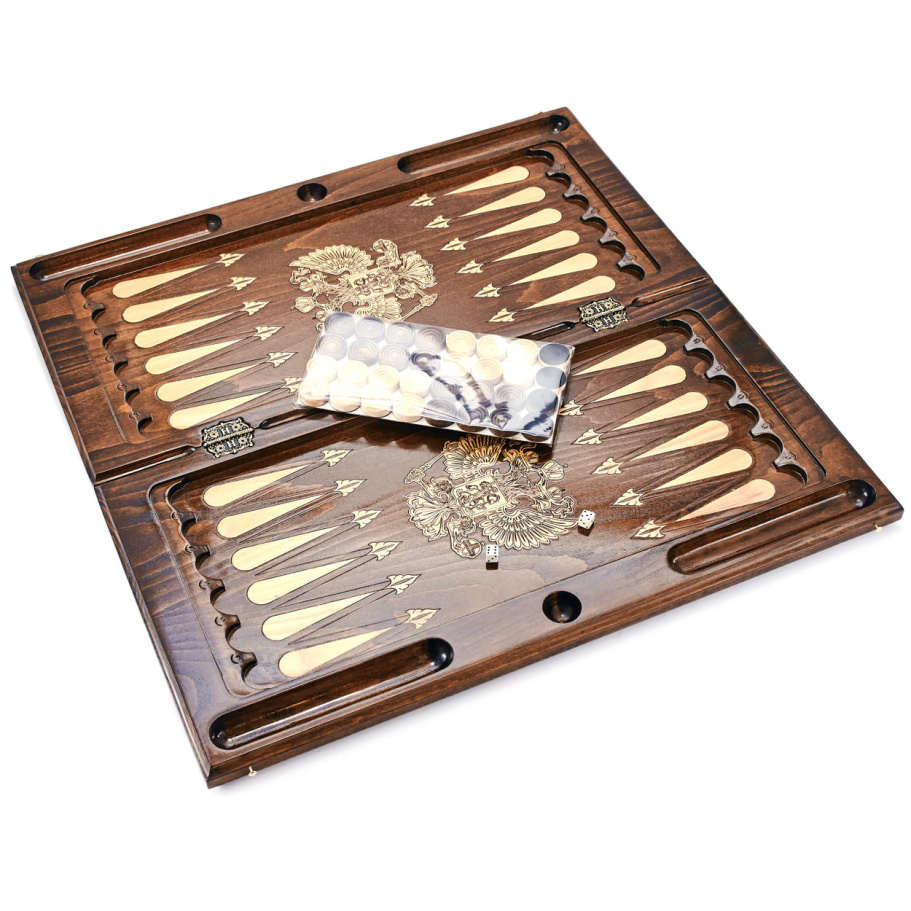 Нарды резные Рэкто "Герб России"  большие 60, Harutyunyan купить в Ростове-на-Дону