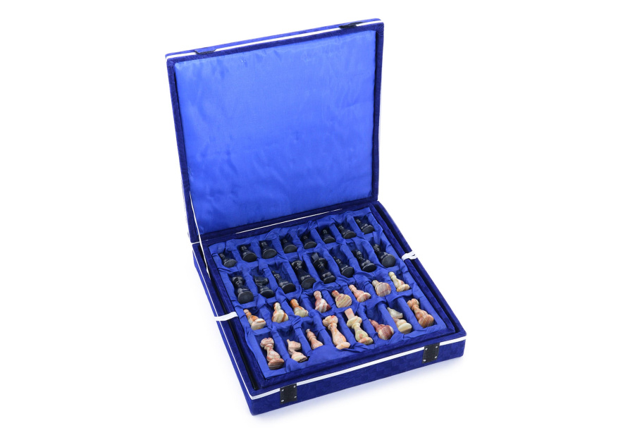 Шахматы из камня "Грация" темный мрамор и оникс 30 купить в Ростове-на-Дону