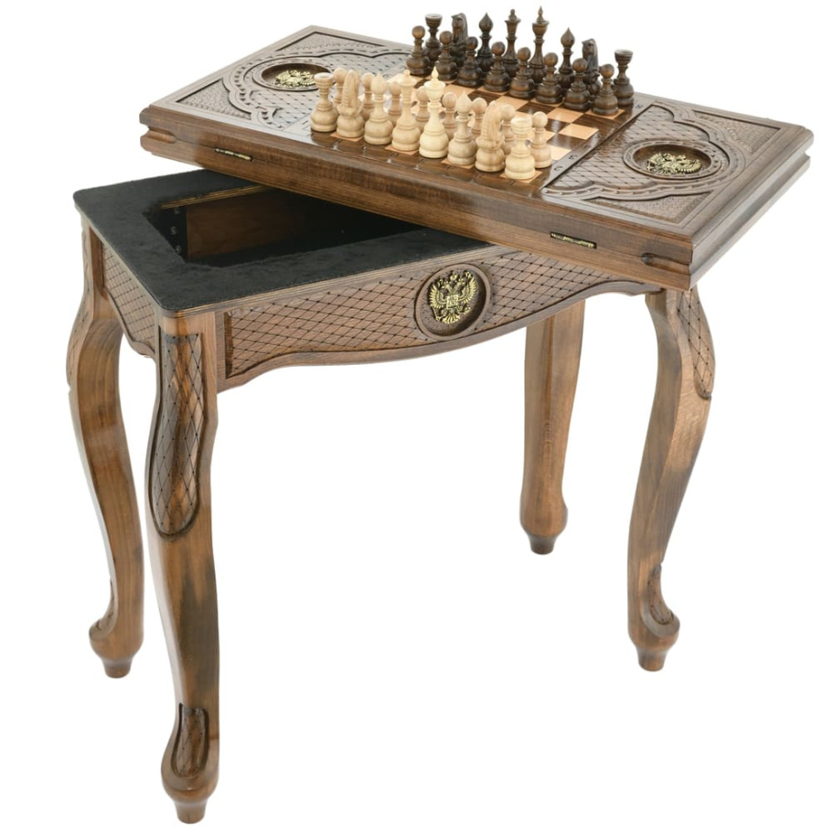 Стол ломберный Шахматы + Нарды резные "Родина" 60, Harutyunyan купить в Ростове-на-Дону