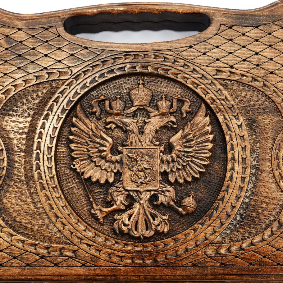 Нарды резные "Двуглавый Орел" средние 50, Harutyunyan купить в Ростове-на-Дону