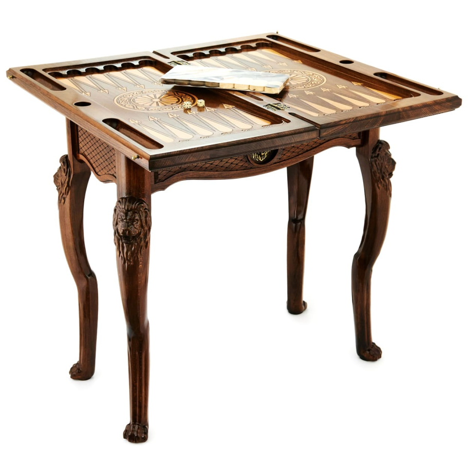 Стол ломберный Нарды резные "Львиный вожак" 60 купить в Ростове-на-Дону