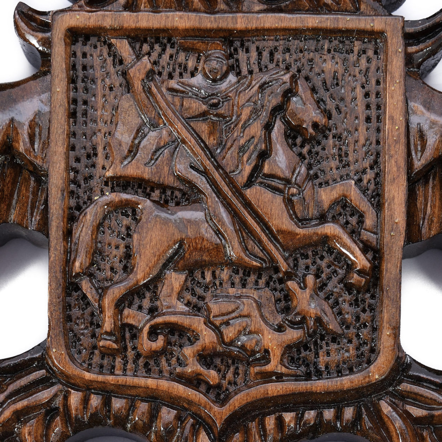 Панно настенное резное "Герб России" из дерева купить в Ростове-на-Дону