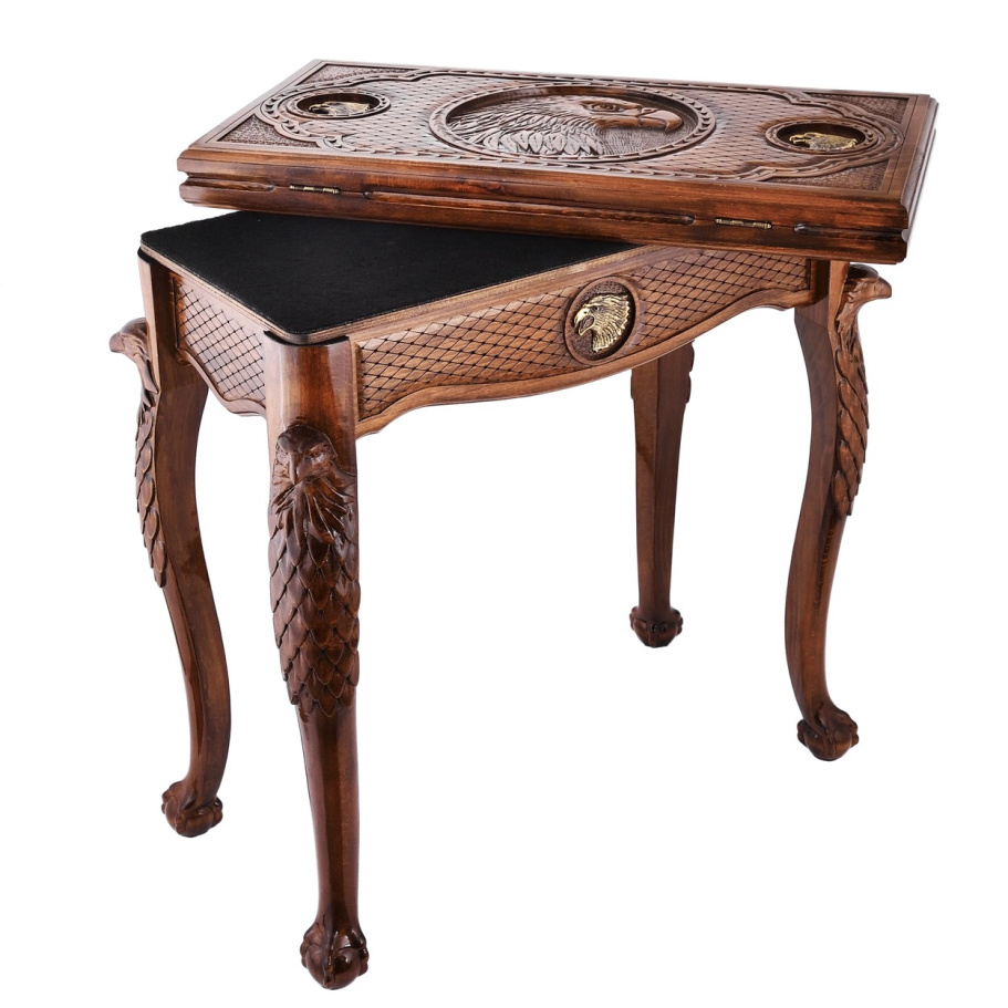 Стол ломберный Шахматы резные "Небесный охотник" 60 купить в Ростове-на-Дону