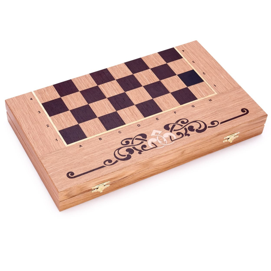 Шахматы + нарды резные "Венеция" дуб купить в Ростове-на-Дону