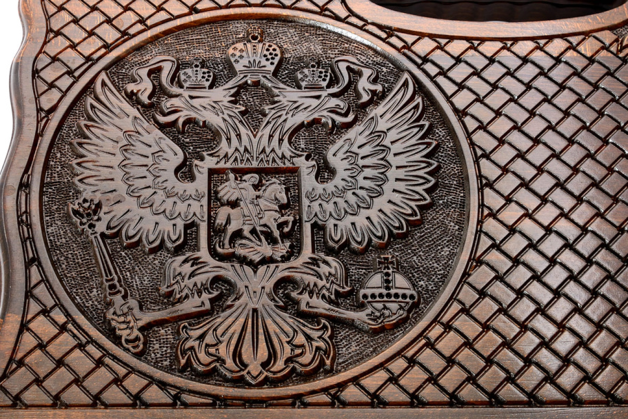 Нарды резные  "Герб России 3"  большие 60, Harutyunyan купить в Ростове-на-Дону