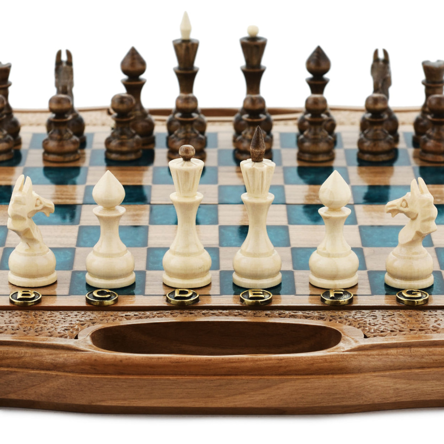 Шахматы + нарды резные "Топаз" 30 купить в Ростове-на-Дону
