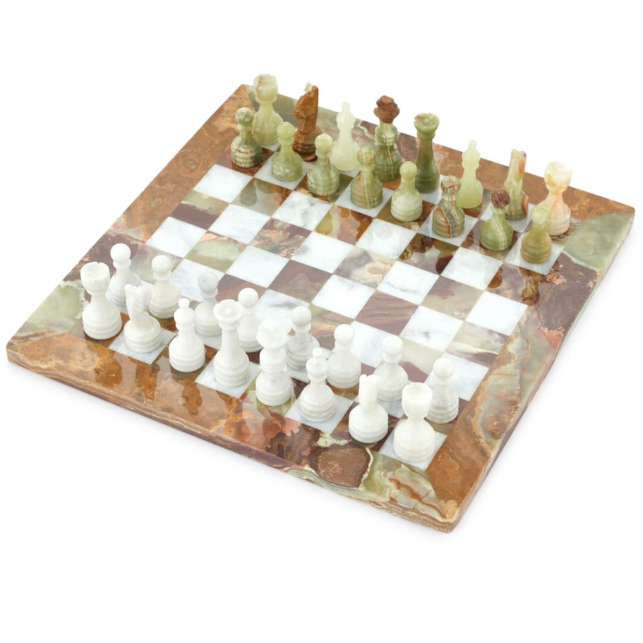 Шахматы из камня "Левант" мрамор и оникс 40