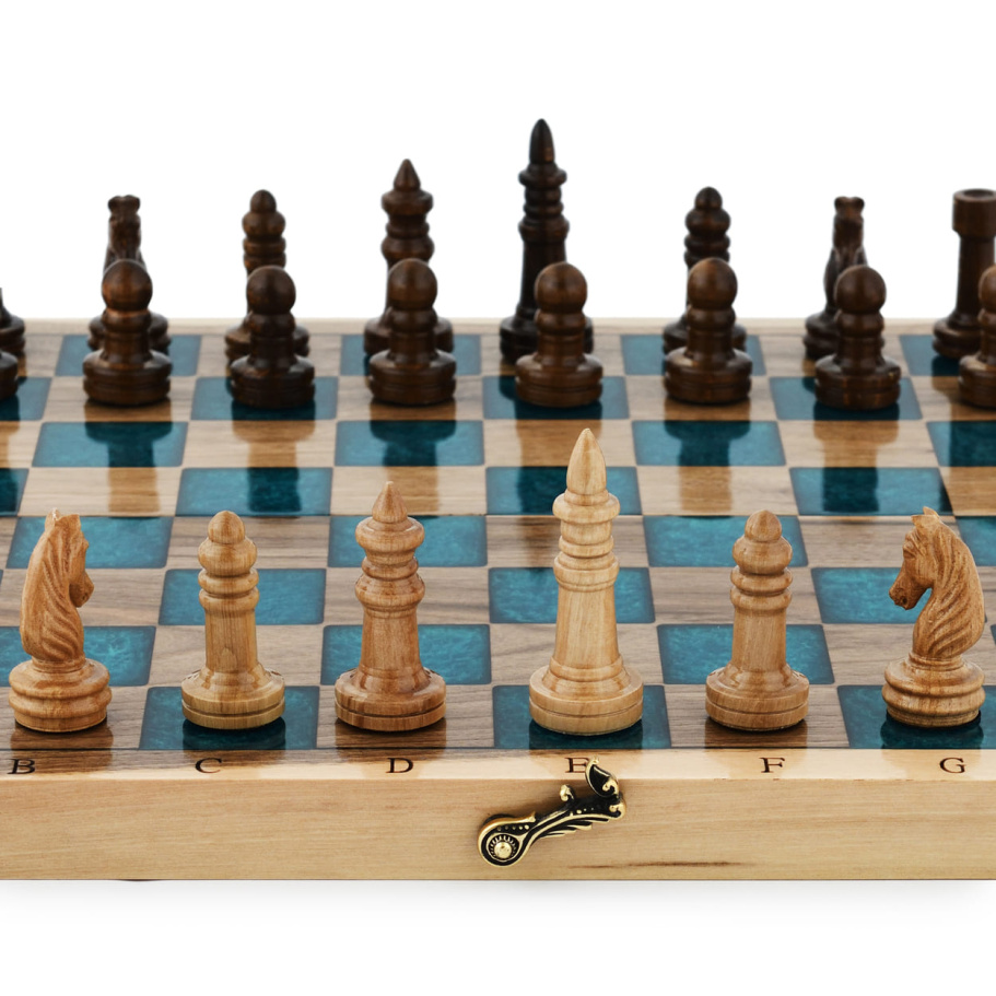 Шахматы + нарды резные "Лазурит" 40 купить в Ростове-на-Дону