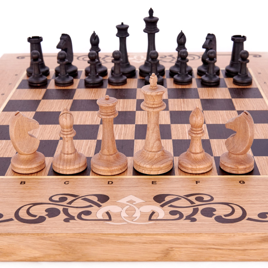 Шахматы + нарды резные "Венеция" дуб купить в Ростове-на-Дону