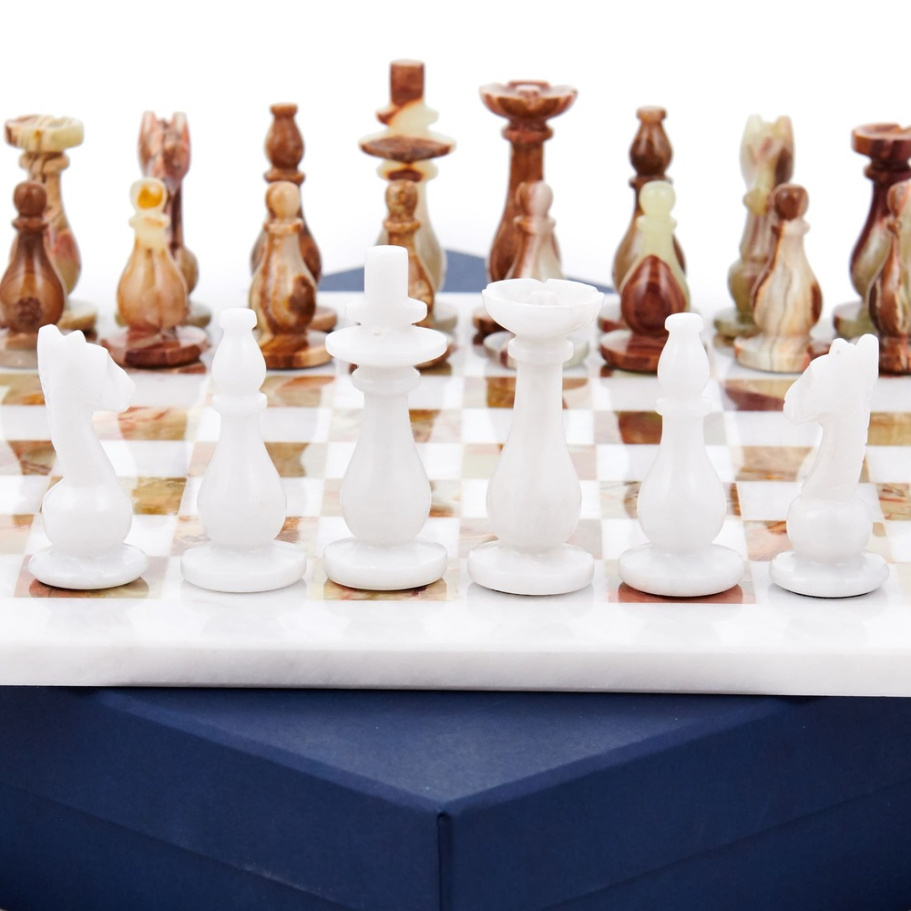 Шахматы каменные "Артер Грация" мрамор и оникс 30 купить в Ростове-на-Дону