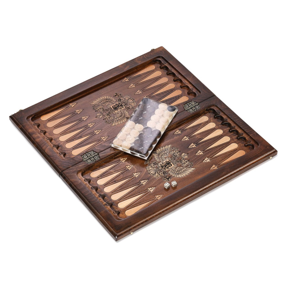 Нарды резные Рэкто "Герб России" средние 50, Harutyunyan купить в Ростове-на-Дону